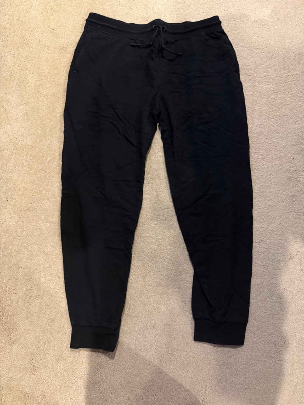 Men's Black Jogger Sweatpants with Drawstring Waist